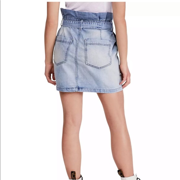 Free People Tie Waist Denim Skirt - Picture 3 of 7
